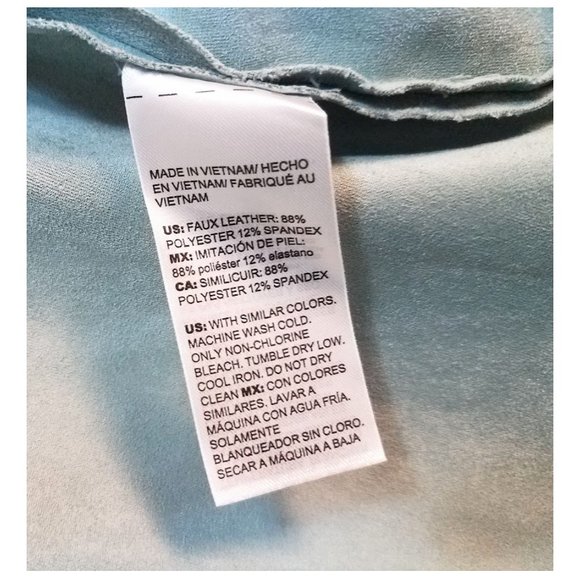 CHICO'S Mint Blue Green Faux Leather Snap Front Jacket - Women's 1 (S-8) - Picture 5 of 7